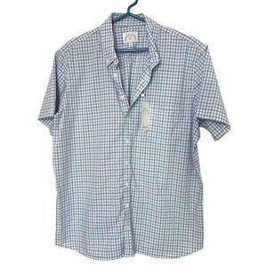 Kirrin Finch Shirt Womens 20 Blue Plaid Short Sleeve Button Up Androgynous NEW